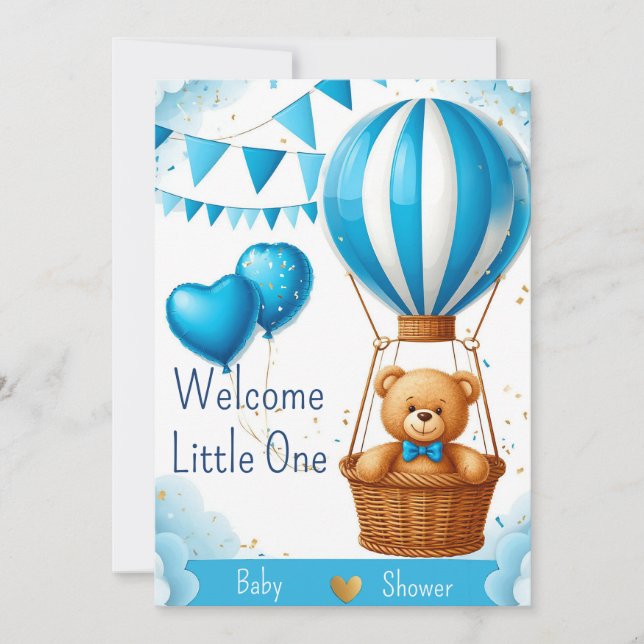 Little Bear Baby Shower Invitation 🧸 (Front)