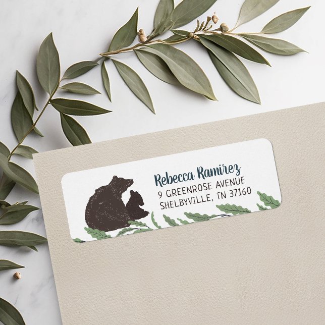 Little Bear Baby Shower Return Address Labels (Creator Uploaded)