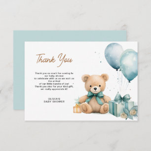 Little bear baby shower thank you card