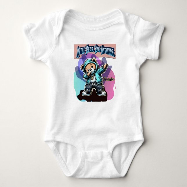 “Little Bear, Big Attitude” T-Shirt Baby Bodysuit (Front)
