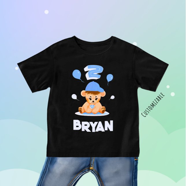 Little bear boy with balloons baby T-Shirt (Creator Uploaded)