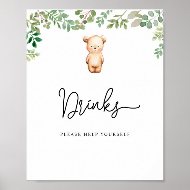 little bear Drinks help yourself Poster (Front)