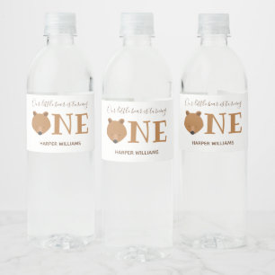 Little Bear One First Birthday Water Bottle Label