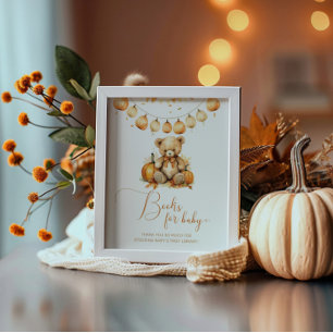 Little bear pumpkin baby shower books for baby poster