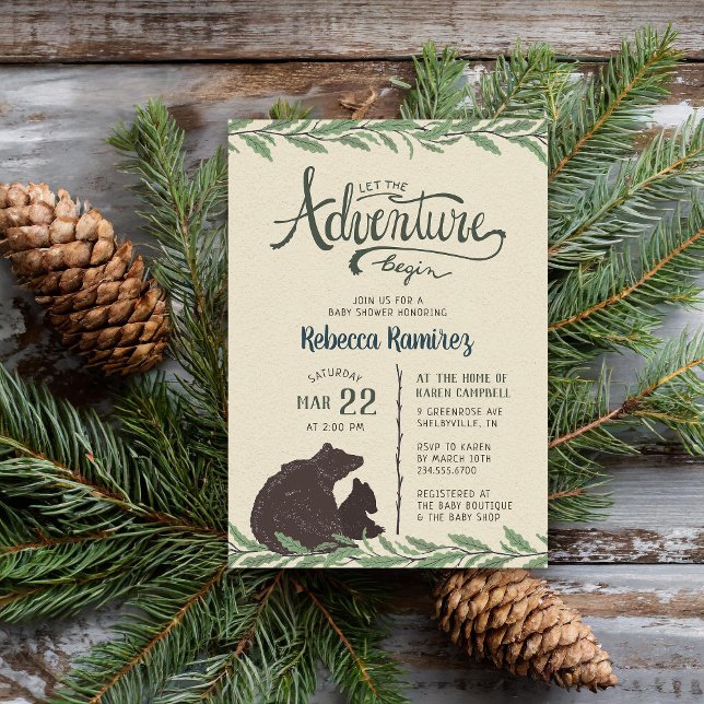Little Bear Rustic Baby Shower Invitation (Creator Uploaded)