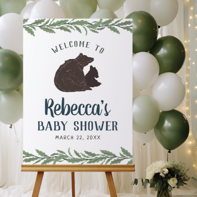 Little Bear Rustic Baby Shower Welcome Sign (Creator Uploaded)