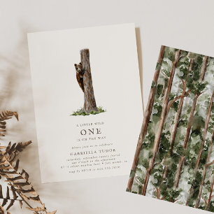 Little Bear Sophisticated Wild Forest Baby Shower Invitation