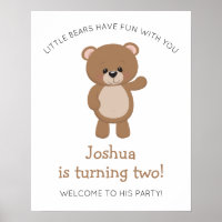 Little Bear Turning Two Woodland 2nd Birthday