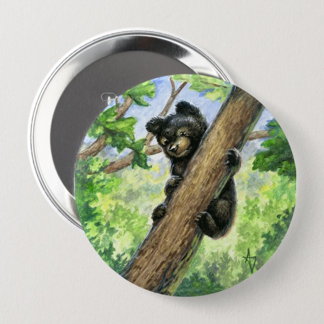 Little Bear with a View 10 Cm Round Badge (Front & Back)