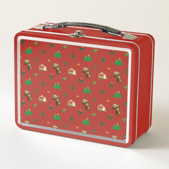 Little bear's camping trip metal lunch box (Front)