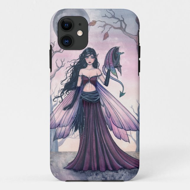 Little Beast Purple Fairy and Dragon Fantasy Art Case-Mate iPhone Case (Back)