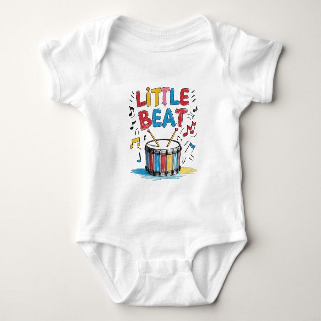 Little Beat Crayon Style Toy Drum Baby Bodysuit (Front)