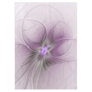 Little Beauty Modern Mauve Gray Fractal Art Flower Tablecloth