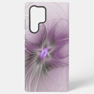 Little Beauty Modern Mauve Grey Fractal Art Flower Samsung Galaxy Case