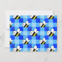 Little Bee Blue Plaid Pattern Custom