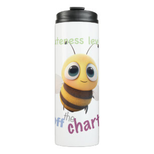 Little Bee Cuteness Level Cute Adorable Funny Thermal Tumbler