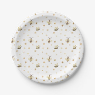 Little Bee Honey Baby Shower Paper Plate