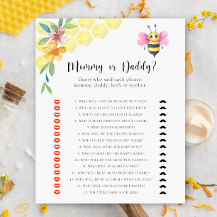 Little Bee - mummy or daddy baby shower game