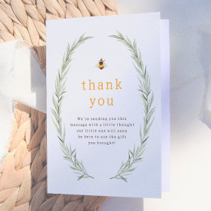 Little Bee Rustic Baby Shower Thank You Card