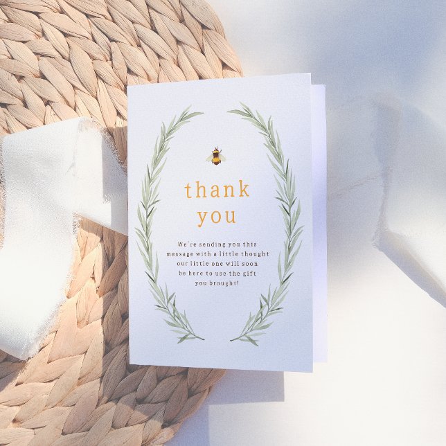 Little Bee | Rustic Baby Shower Thank You Card (Creator Uploaded)