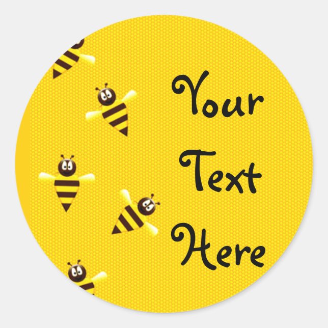 Little Bees Classic Round Sticker (Front)