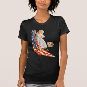 Little Betsy Ross and the America Flag T-Shirt