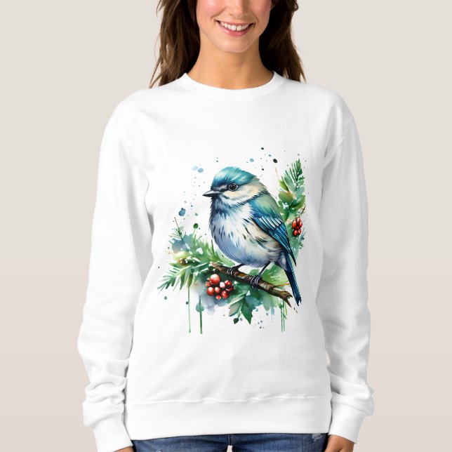 Little Bird and Christmas Greens Sweatshirt (Front)