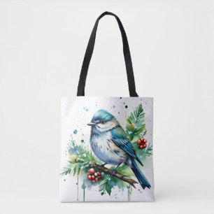 Little Bird and Christmas Greens Tote Bag