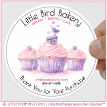 Little Bird Bakery Watercolor Cupcake