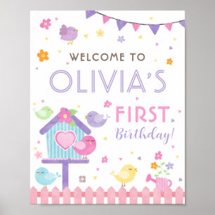 Little Bird Birthday Party Welcome Sign