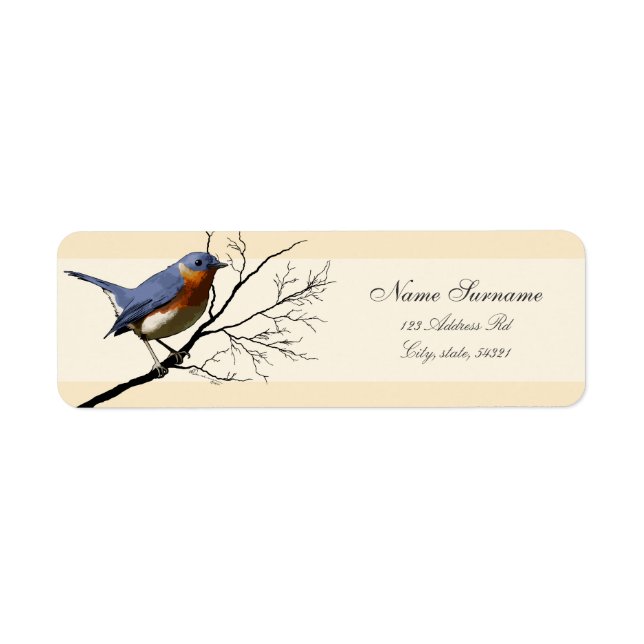 Little Bird Blue, return address labels (Front)