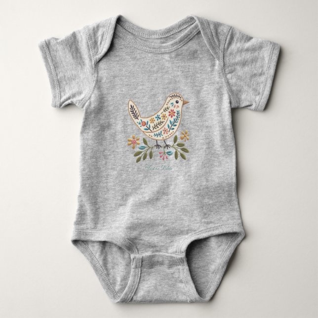 Little Bird Colourful Floral Baby Bodysuit (Front)