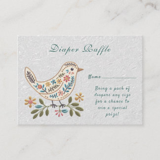 Little Bird Colourful Floral Baby Shower Enclosure Card