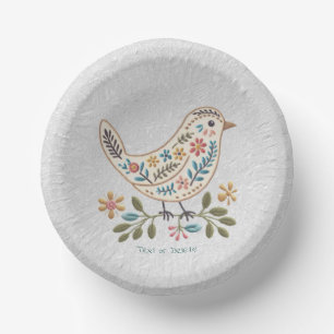 Little Bird Colourful Floral Paper Bowl Plate
