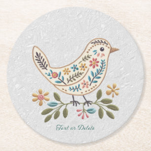 Little Bird Colourful Floral Paper Coaster