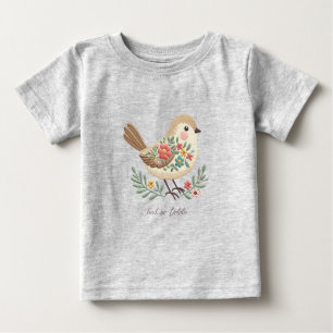 Little Bird Floral Gold Baby T-Shirt