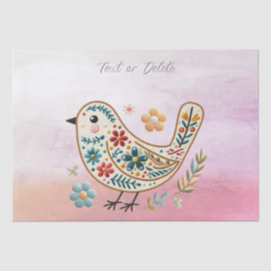 Little Bird Floral Pink Tissue Paper