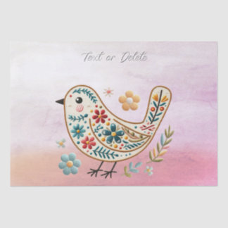 Little Bird Floral Pink Tissue Paper