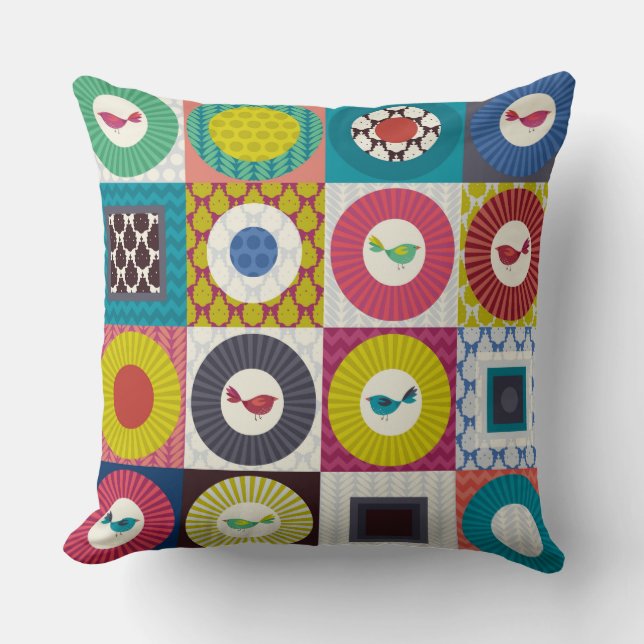 little bird squares cushion (Front)
