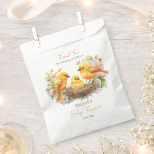 Little birdie hatching soon spring baby shower favour bags
