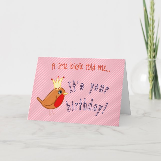 Little Birdie Told Me Greeting Card (Front)
