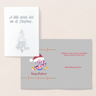 Little Birdie Told Me It's Christmas Foil Card