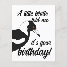 Little birdie told me it's your birthday postcard