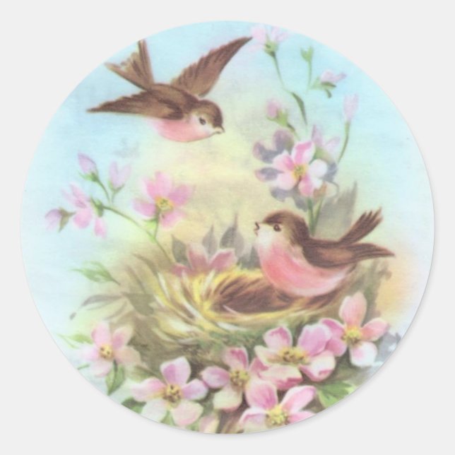 Little Birdies Classic Round Sticker (Front)