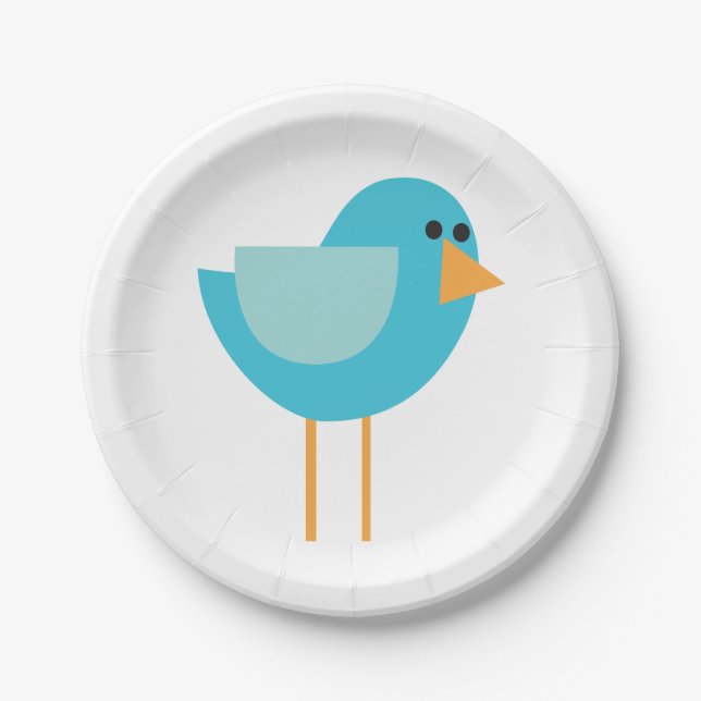 Little Birds (Blue Bird) Paper Plate (Front)