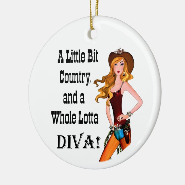 Little Bit Country and a Whole Lotta DIVA! Ceramic Tree Decoration (Left)