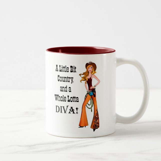 Little Bit Country and a Whole Lotta DIVA! Two-Tone Coffee Mug (Right)
