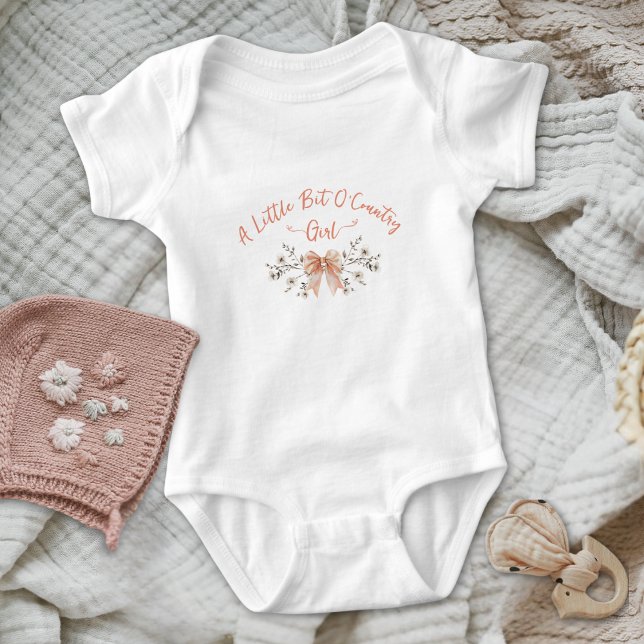 Little Bit Of Country Bow Wildflowers Baby Girl  Baby Bodysuit (Creator Uploaded)