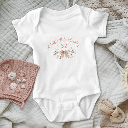 Little Bit Of Country Bow Wildflowers Baby Girl Bodysuit