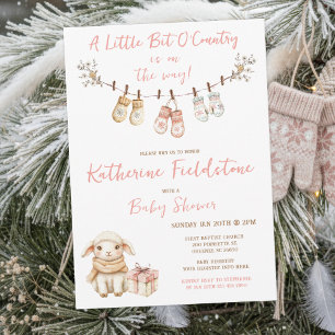 Little Bit Of Country Winter Boho Baby Girl Shower Invitation